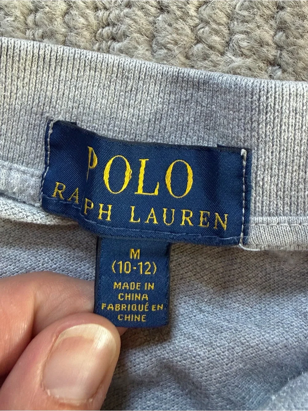 Polo Ralph Lauren Boy’s M (10-12) Heather Gray Polo 100% Cotton Pony Logo